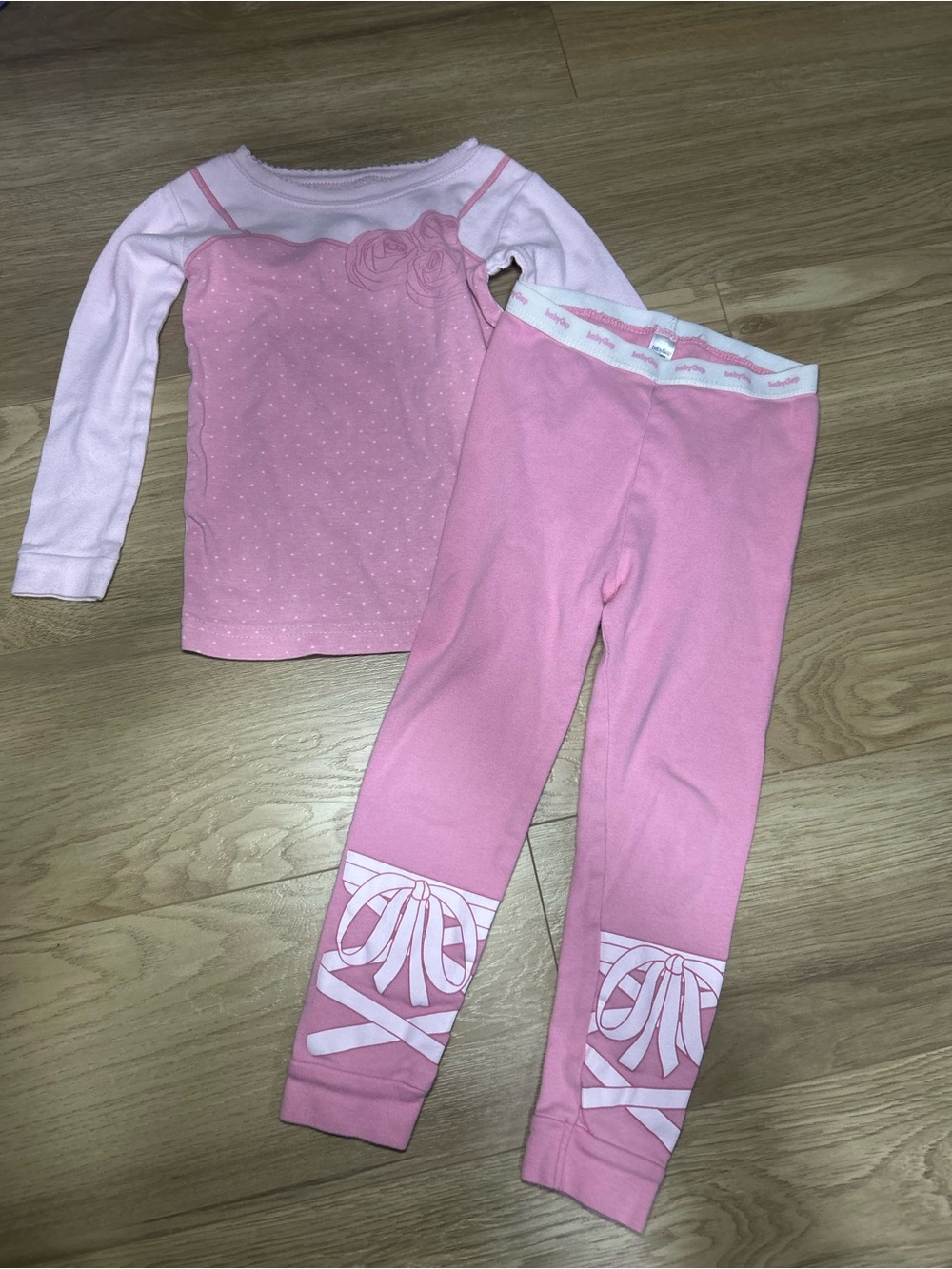 GAP Pink Ballet Bow Pajama Set